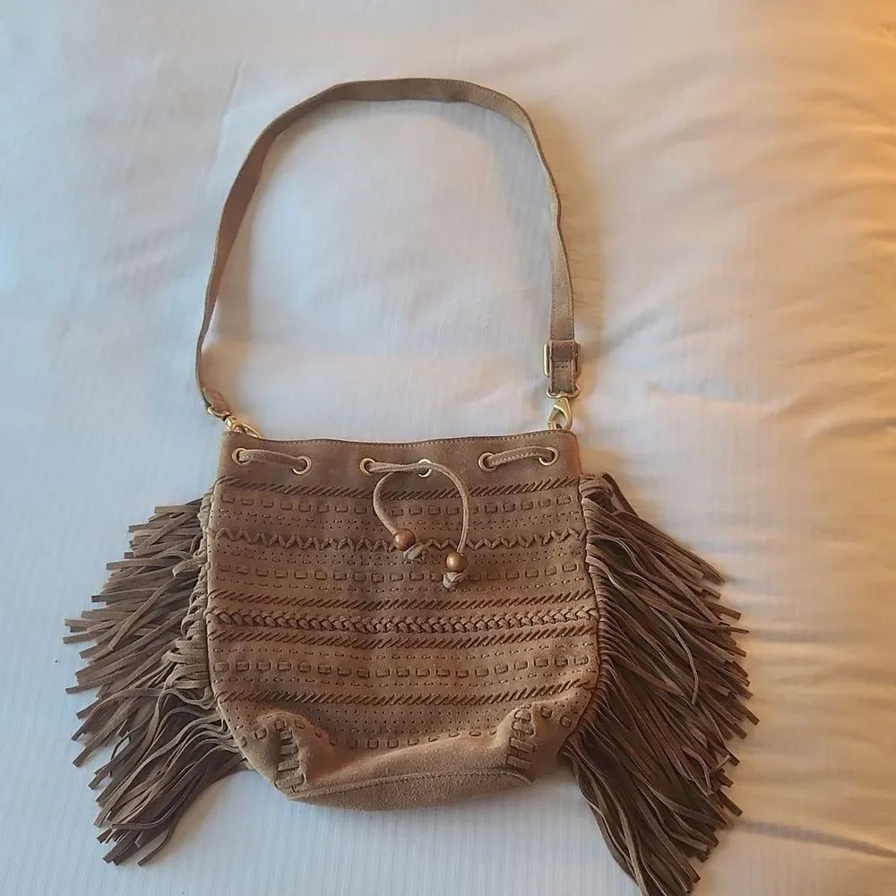 Linea Pelle Leather Fringe Purse